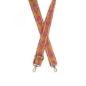 NWT - Joy Susan Pink & Yellow Abstract Vector Guitar Strap